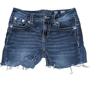 Miss Me Distressed Blue Jean Shorts